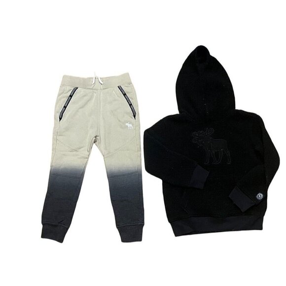 Abercrombie Sweatshirt Kid 5 Black Hoodie Ombre Pant Puffer Vest Winter Preppy 6 - Picture 4 of 7